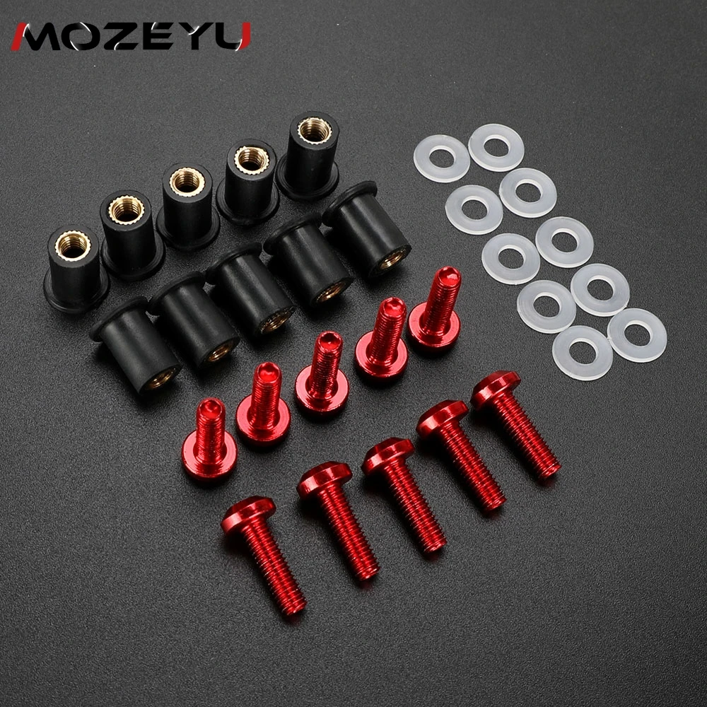 M5 10PCS Fairing Bolts Kits Windshield Screw Rubber Nuts Honda CBR 600 F2,F3,F4,F4i CBR600F CBR600 CBR 600F 600 F 1991-2022