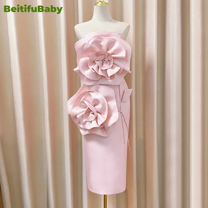 

BeitifuBaby Evening Dresses for Women Cocktail Ball 2024 Solid Sexy Off The Shoulder Strapless Elegant Banquet Gown Party Dress