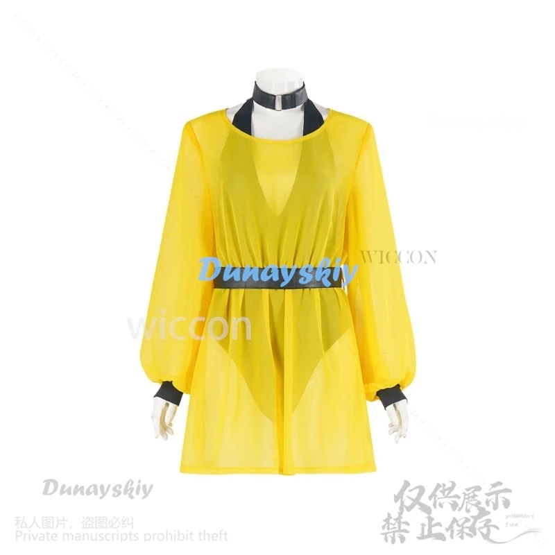 Disfraz de película de Anime Watcherr, disfraz de espectro de seda, mono Sexy, vestido amarillo, disfraz de Lolita, Halloween, Navidad, personalizado