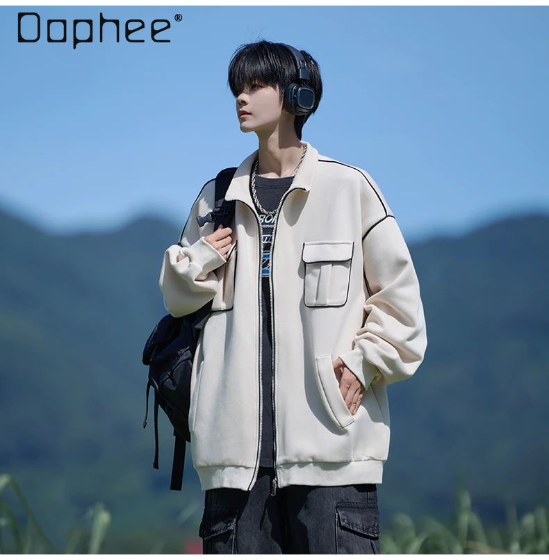 

Весна и осень 2023, новая черная кофейная рабочая одежда, свободная куртка больших размеров, повседневная бежевая куртка с отложным воротником