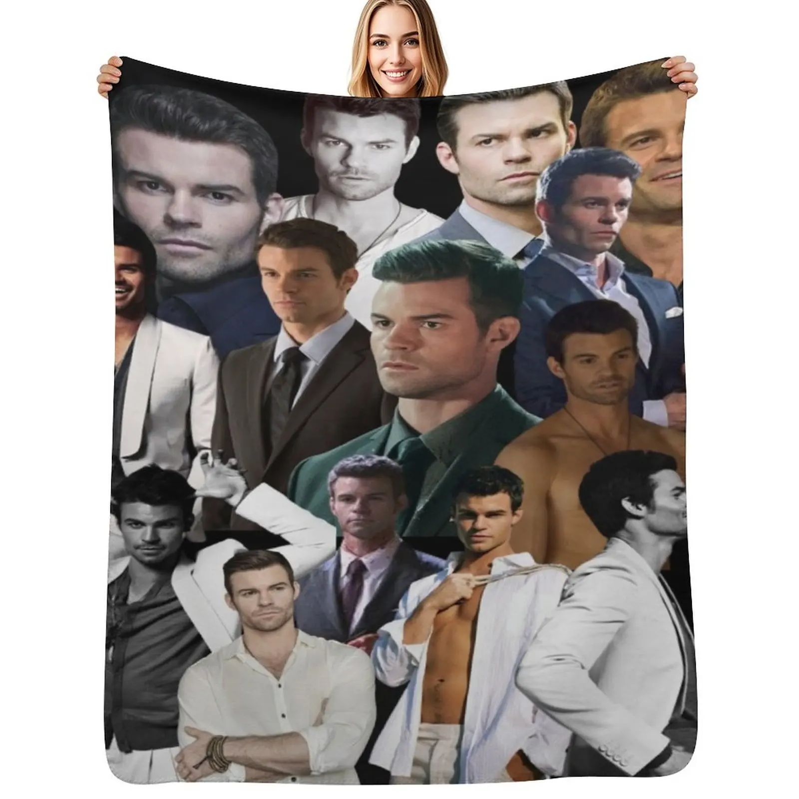 

Daniel Gillies - Elijah Mikaelson photo collage Throw Blanket Extra Large Throw Bed covers for winter Summer Blankets