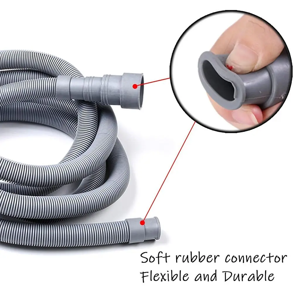 Professional EVA Washing Machine Drain Hose Flexible Corrugated Tube Dishwasher Drain Hose 1m 3m 5m Extension Pipe