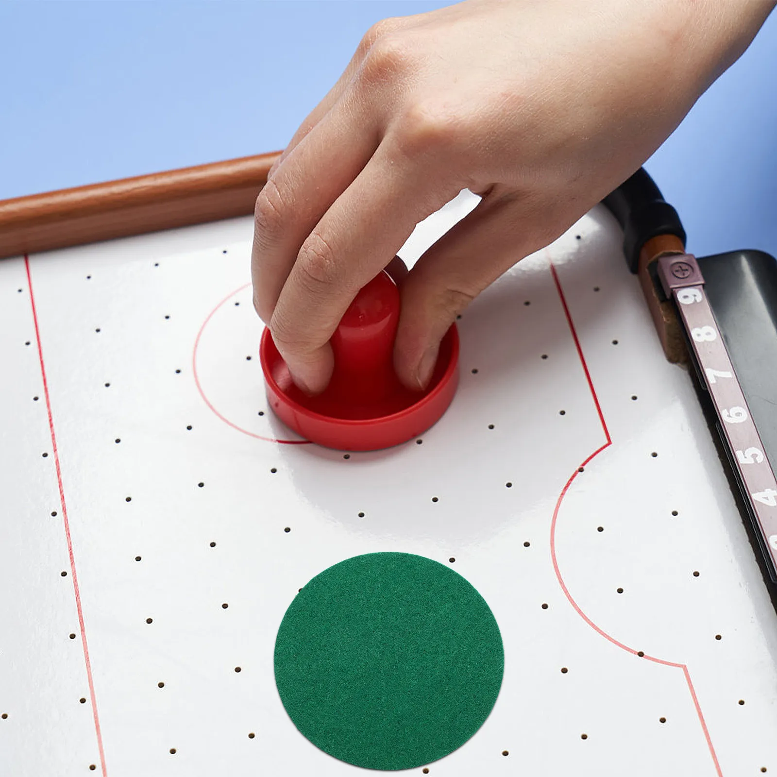 

10Pcs Air Hockey Accessories Polyester Fiber Pusher Pads Replacement Parts for Standard Air Hockey Bats Game Room Upgrade