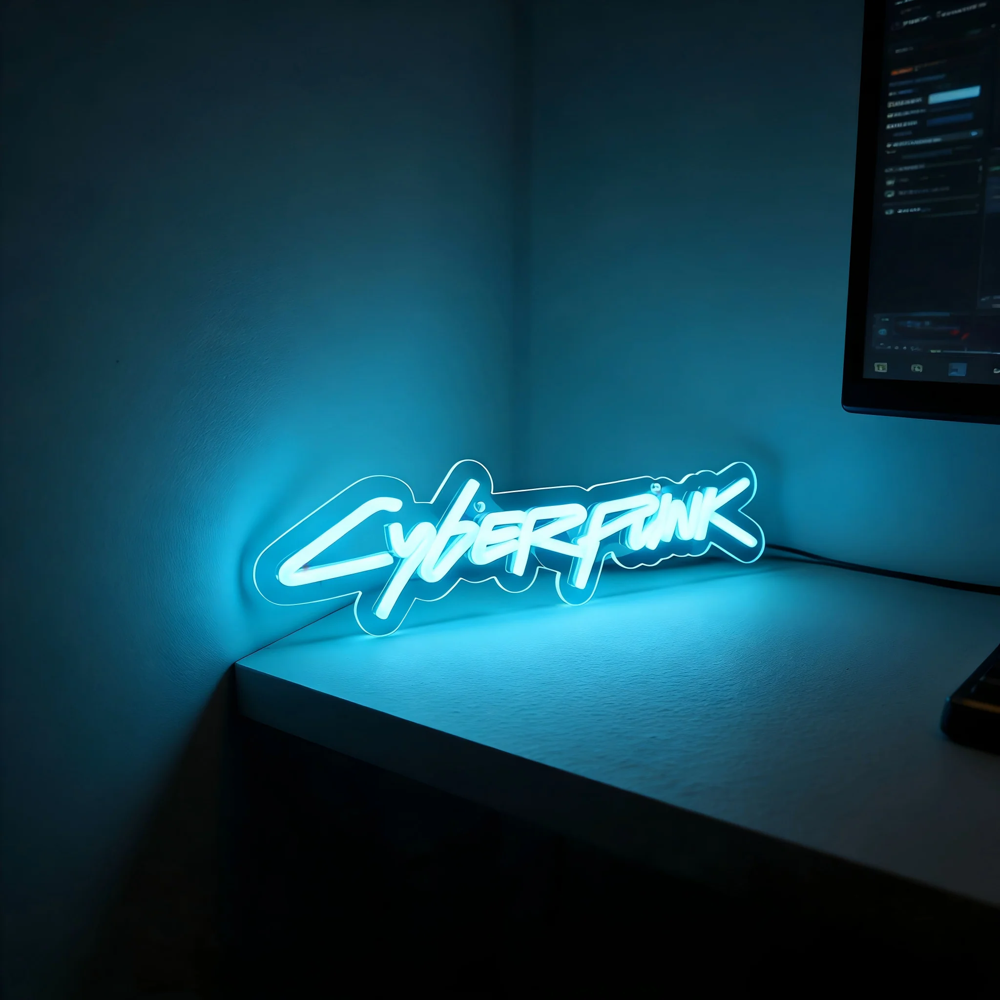 Cyberpunk Neon Sign for Game Zone Decor,Shooting Games Led Lights for Gaming Room Internet Bar or Bedroom Decoration.USB Powered