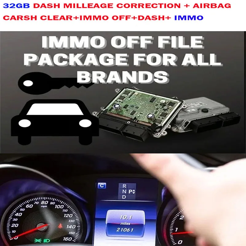 IMMOFF for All Car toolsBrands TOTAL 32 GB Package  DASH MILLEAGE CORRECTION + AIRBAG CRASH CLEAR  + DASH + IMMO OFF