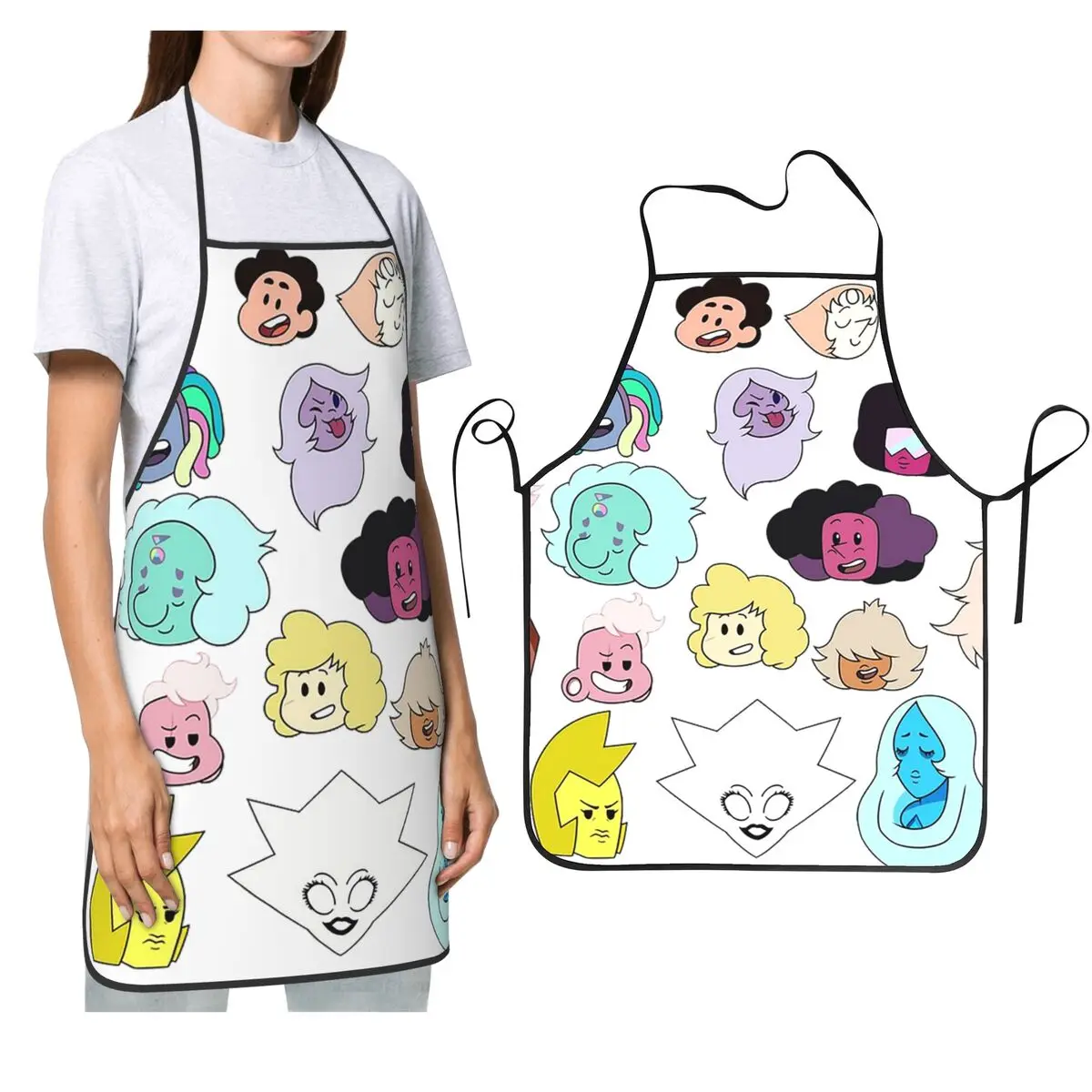 

Steven Universe Heads Aprons Chef Cooking Baking Tablier Waterproof Bib Kitchen Cleaning Pinafore for Women Men Gardening