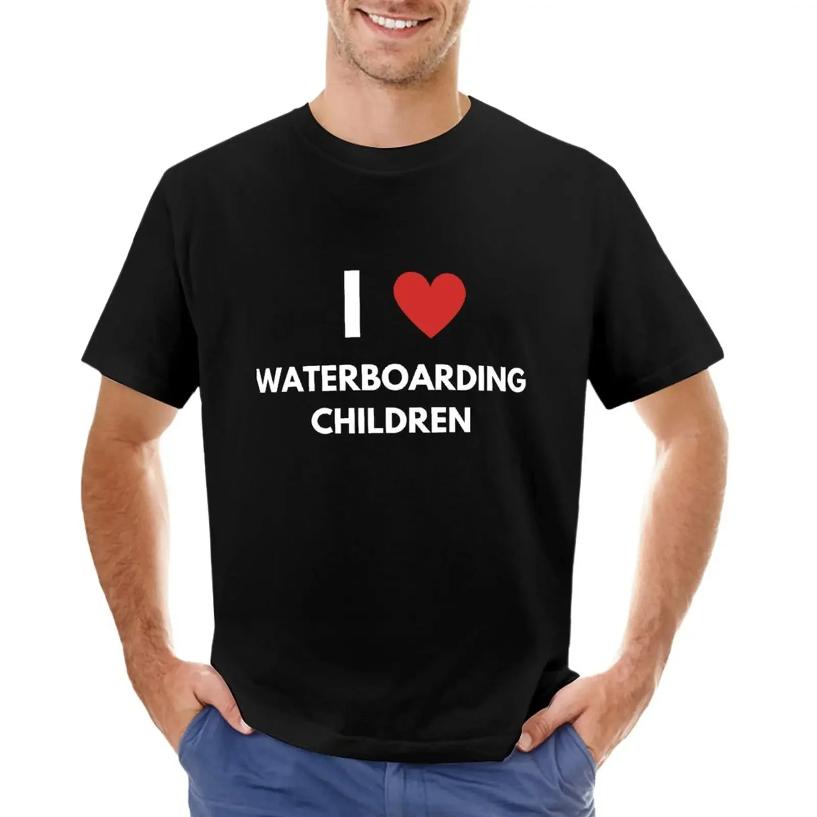 T-shirt short mens graphic t-shirts hip hop I Love Waterboarding Children Design T-Shirt funny  men clothing harajuku