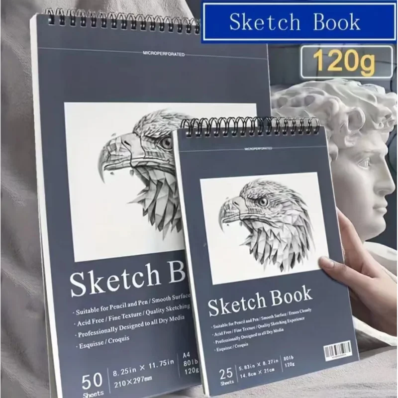 Carnet de croquis de haute qualité 16/25 avec toile vierge pour la création artistique, adapté au dessin, aux croquis, aux graffitis, carnet de croquis portable