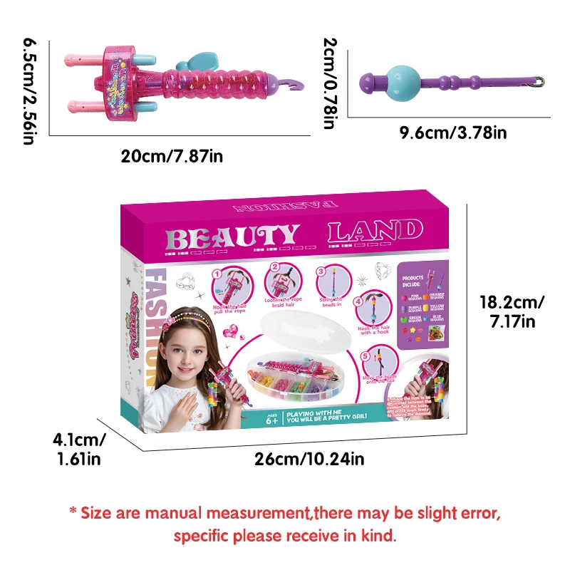 Girls DIY Hair Braiding Machine Girls Manual Beading Hair Braiding Hair Styling Hairdressing Decoration Pretend House Play toys