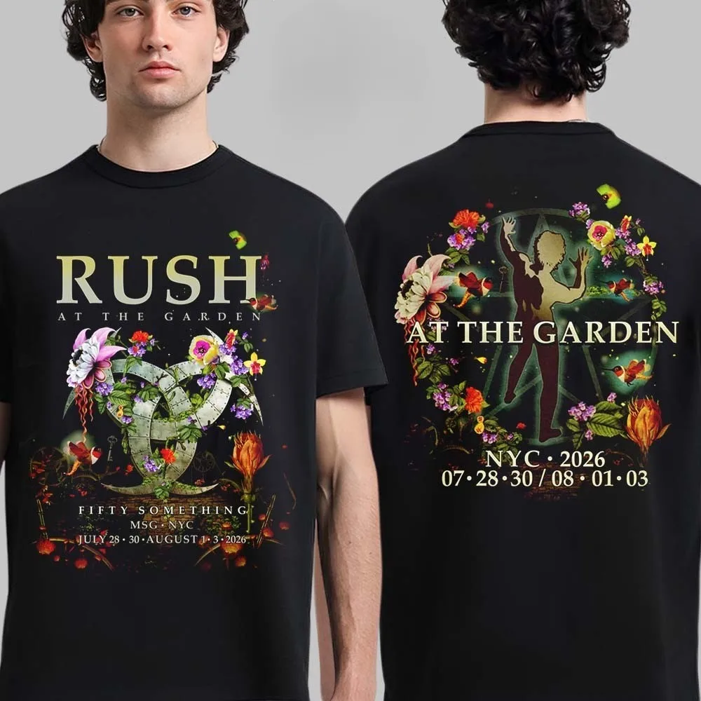 2 Sided RUSH Fifty Something MSG NYC 2026 Tour Music Graphic Tee Cotton Mens Womens T-Shirt Streetwear