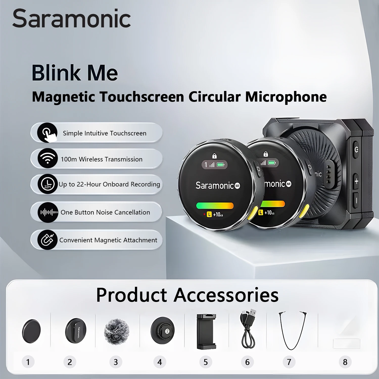 

Беспроводной петличный микрофон Saramonic BlinkMe B2 для iPhone, Android, Мобильная камера Type-C, Youtube, прямой трансляции