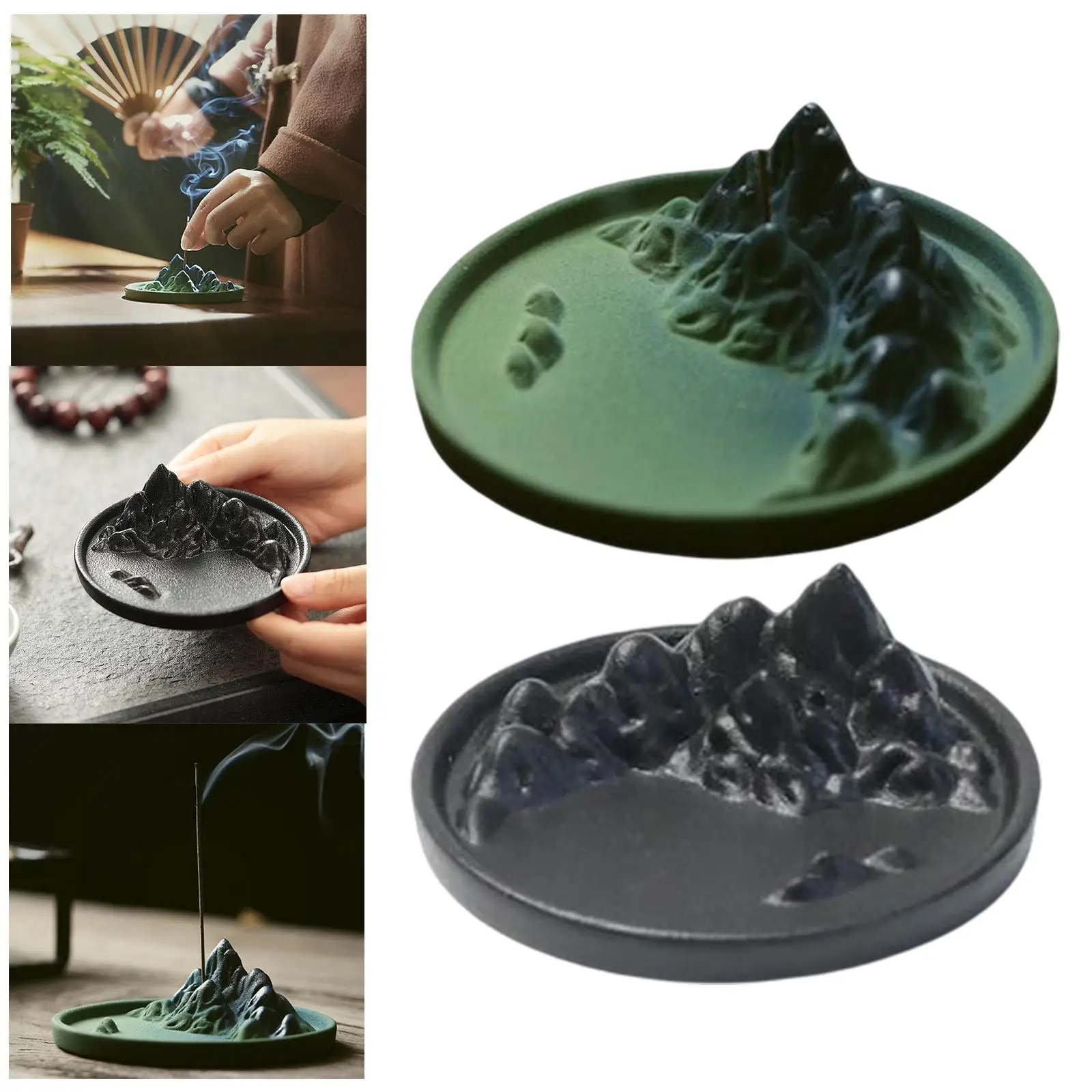 Incense Holder Incense Ash Absorber Exquisite Ceramic Incense Plate for Sticks Yoga Room Tea House Home Decor Bedroom