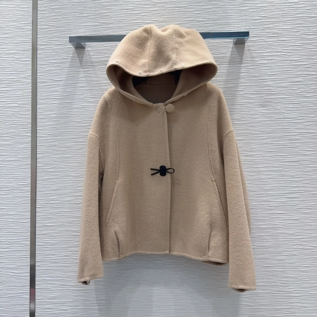 2026 high-quality women's butterfly knot buckle loose small jacket for autumn and winter--2691567