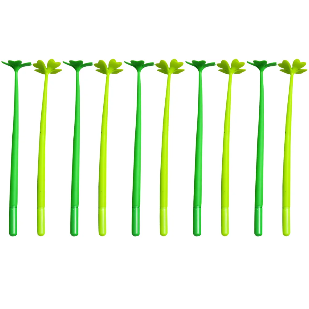 

10pcs Students Gel Ink Pens Cartoon Stationery Children Gifts Four-leaf Clovers Shaped Gel Pen 0.5mm Gel Ink Pens Student Pens