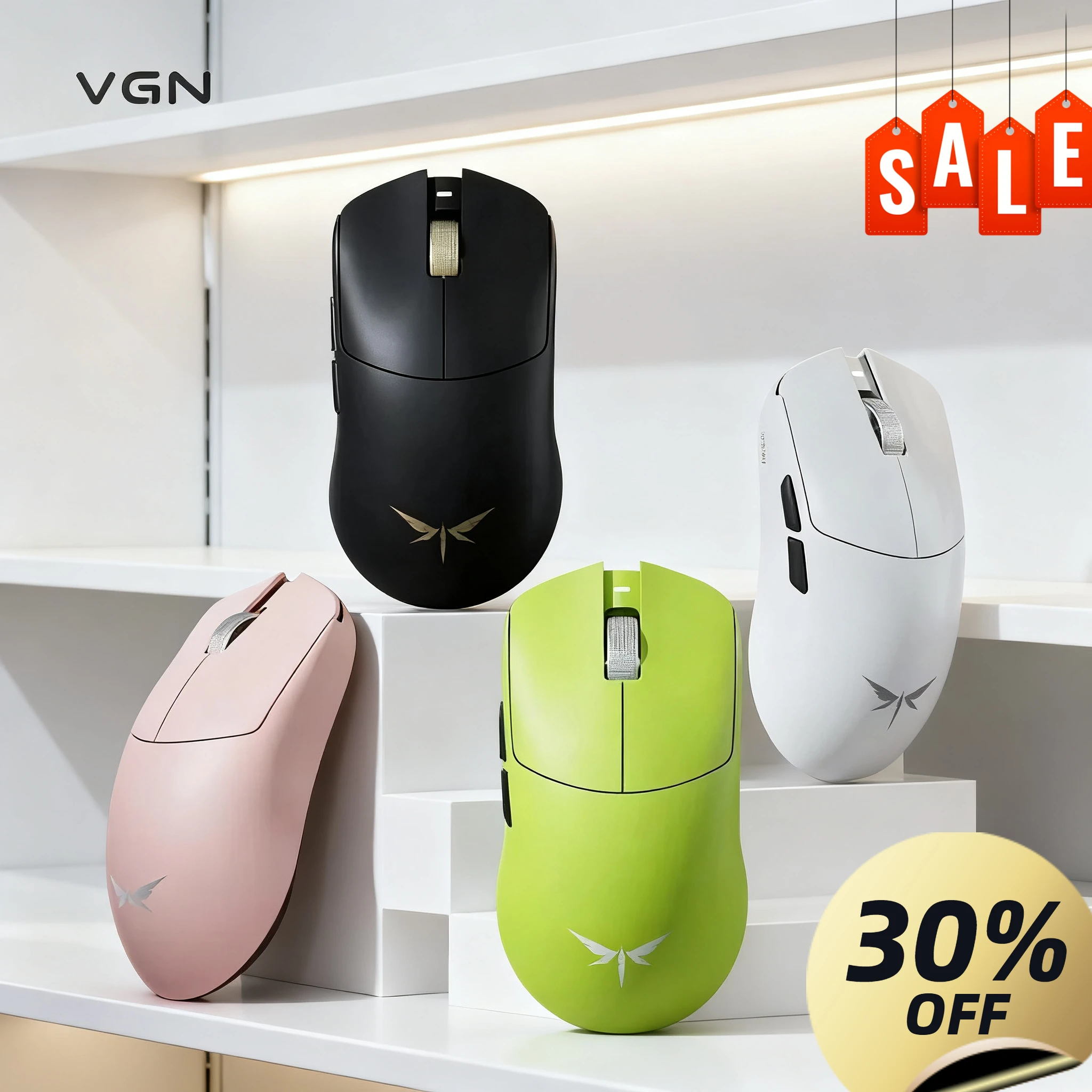 Vgn libélula f2 tri-mode paw3395/3950 8k e-sports série pro max/ultra + mouse sem fio gamer personalizado menor movemen mouse