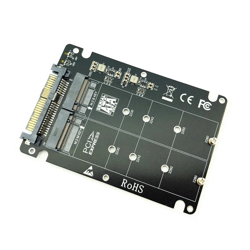 M.2 SSD to U.2 Adapter 2 in 1 M.2 NVMe SATA-Bus NGFF SSD to PCI-e U.2 SFF-8639 PCIe M2 Adapter Converter for Desktop Computer PC