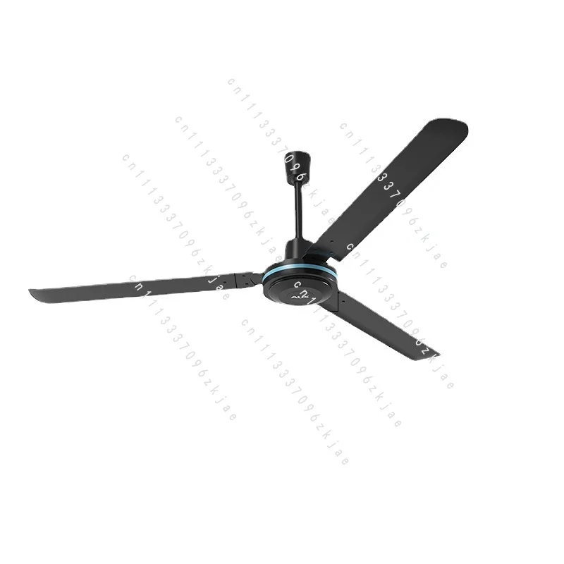 48inch Black Electric Ceiling Industrial Fan Big Wind All-copper Coil 3gears Metal Blade 120cm Double Bearing Wall Control