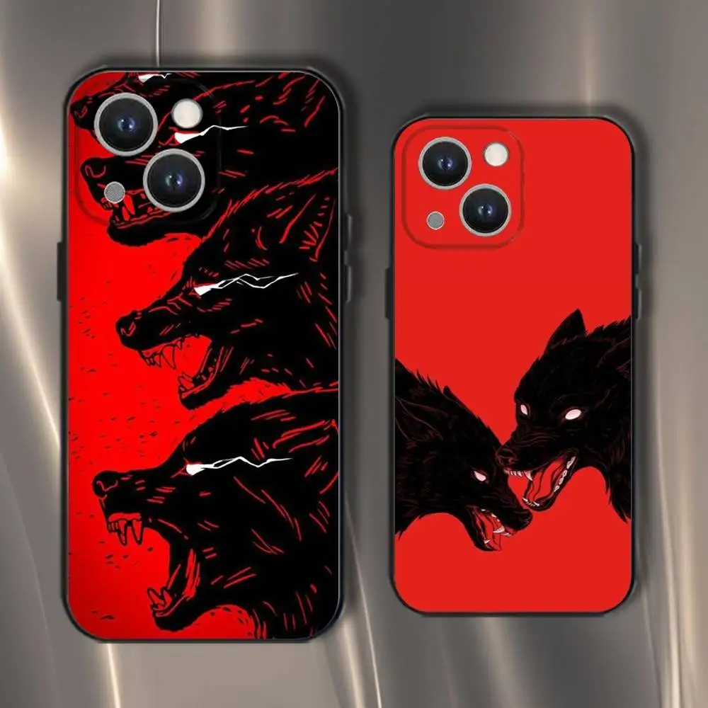 

Angry Animal Wolf Fierce Phone Case For iPhone 16,15,14,13,12,11,Pro,XS,Max,XR,Plus,E,SE4,Mini Black Soft Cover