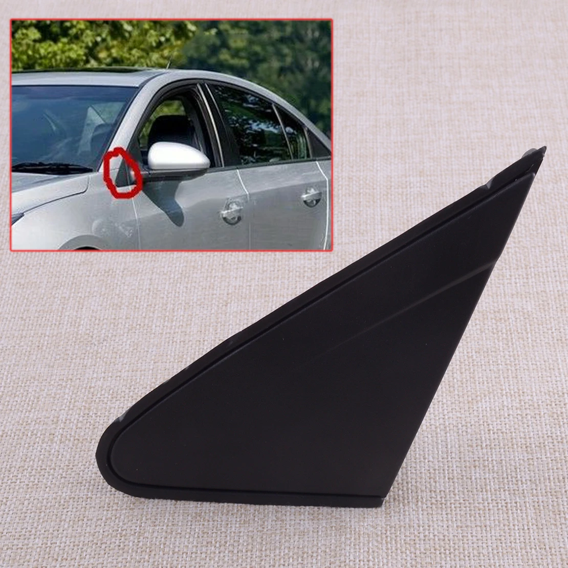 New Front Left Triangle Panel Window Mirror Corner Molding Trim Fit for Chevrolet Cruze 2009 2010 2011 2012 2013 2014 95062831