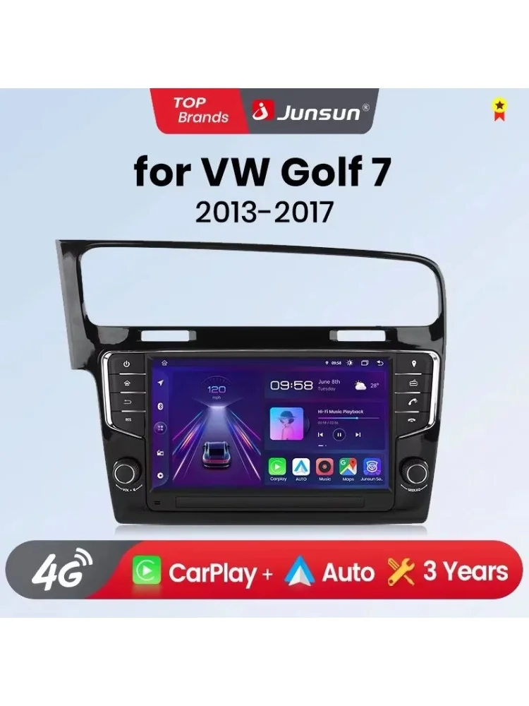 Junsun 9 inch autoradio voor Volkswagen VW Golf 7 2013 2014 2015 - 2017 Draadloze CarPlay Android Auto FM RDS DSP GPS Multimedia - afbeelding 2