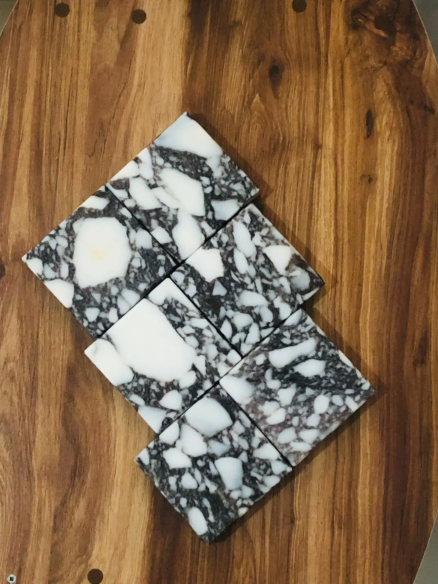 1 pcs Square 10x10 cm Luxurious Calacatta Viola Coasters Italian Natural Stone Marble 100% Handmade Tableware Mat Pad