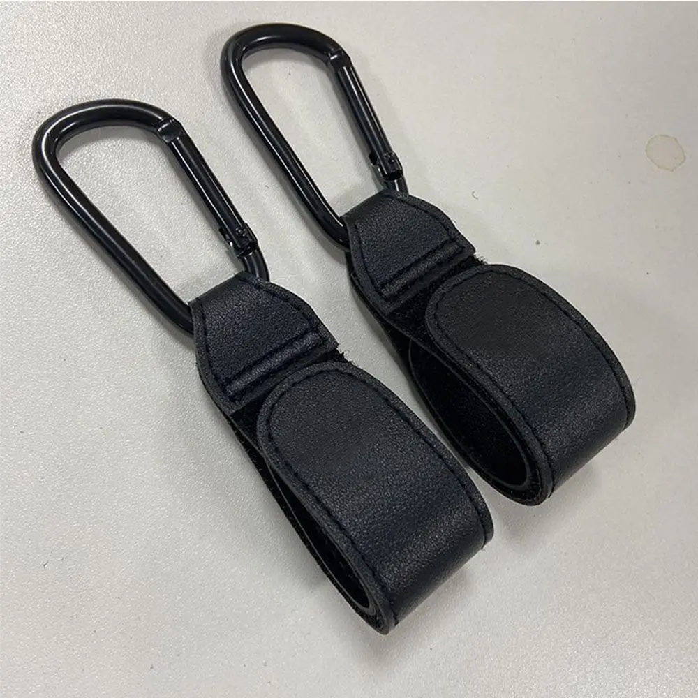 

Portable Hanging Bags PU Leather Aluminum Alloy Carabiner Cart Organizer Pram Hook Baby Bag Stroller Hook Stroller Hooks Clips
