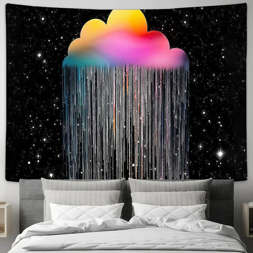 Rainbow Cloud Meteor Line Printing flag Tapestries Outdoor Parties Bedrooms Living Rooms Dorm Rooms Wall Decor Banners Gifts