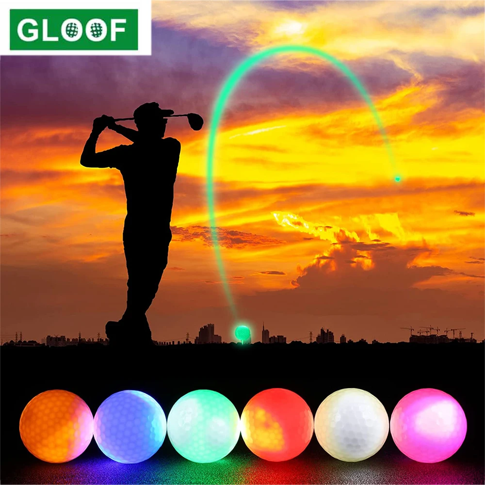 1 stück LED Licht Up Golf Kugeln Glow Blinkt In der Dunklen Nacht Golf Bälle Multi Farbe Training Golf Praxis bälle Geschenke