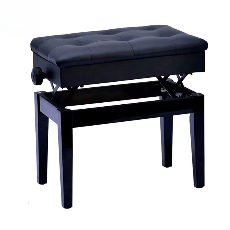 

Solid Wood Piano Bench Adjustable Straight Legs With Bookcase Stool Children Piano Chair Electric Piano Seat