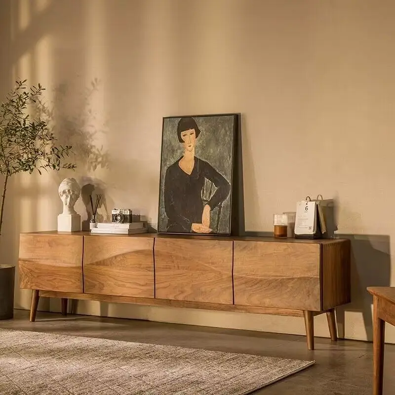 

European Decoration Tv Cabinet Luxury Brown Wood Unique Living Room Tv Cabinet Modern Storage Fernseherschrank Furniture Home