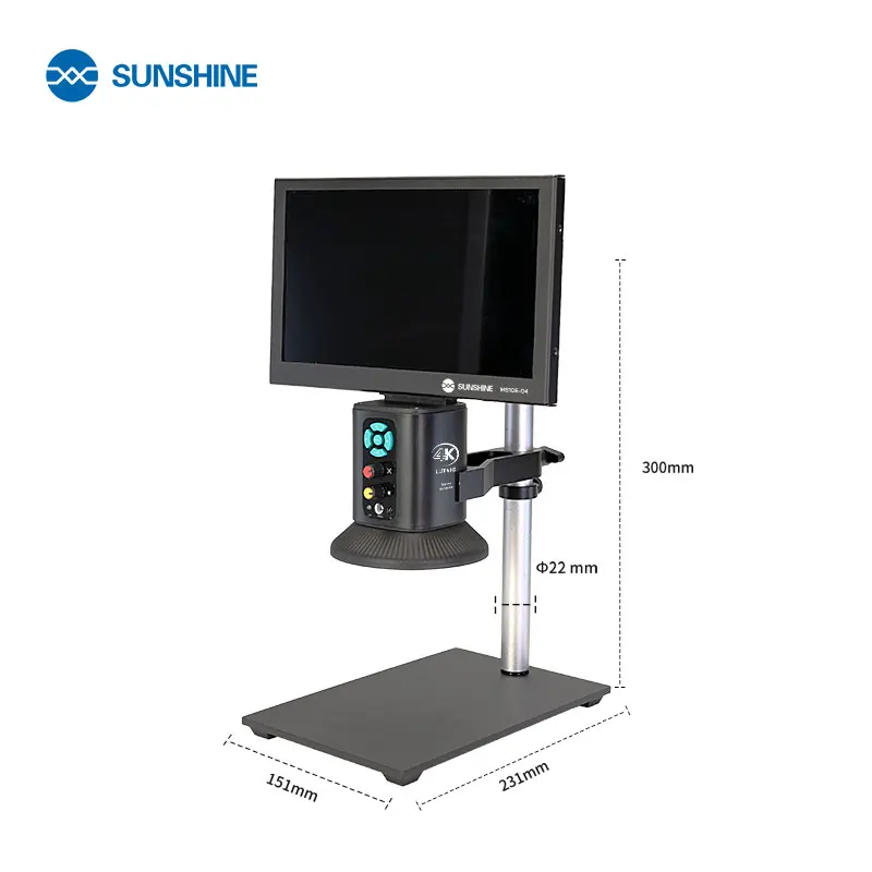 SUNSHINE MS10E-04 4K HD Digital Microscope HD Large Screen Electronics Soldering Microscope for Mobile Phone Repair