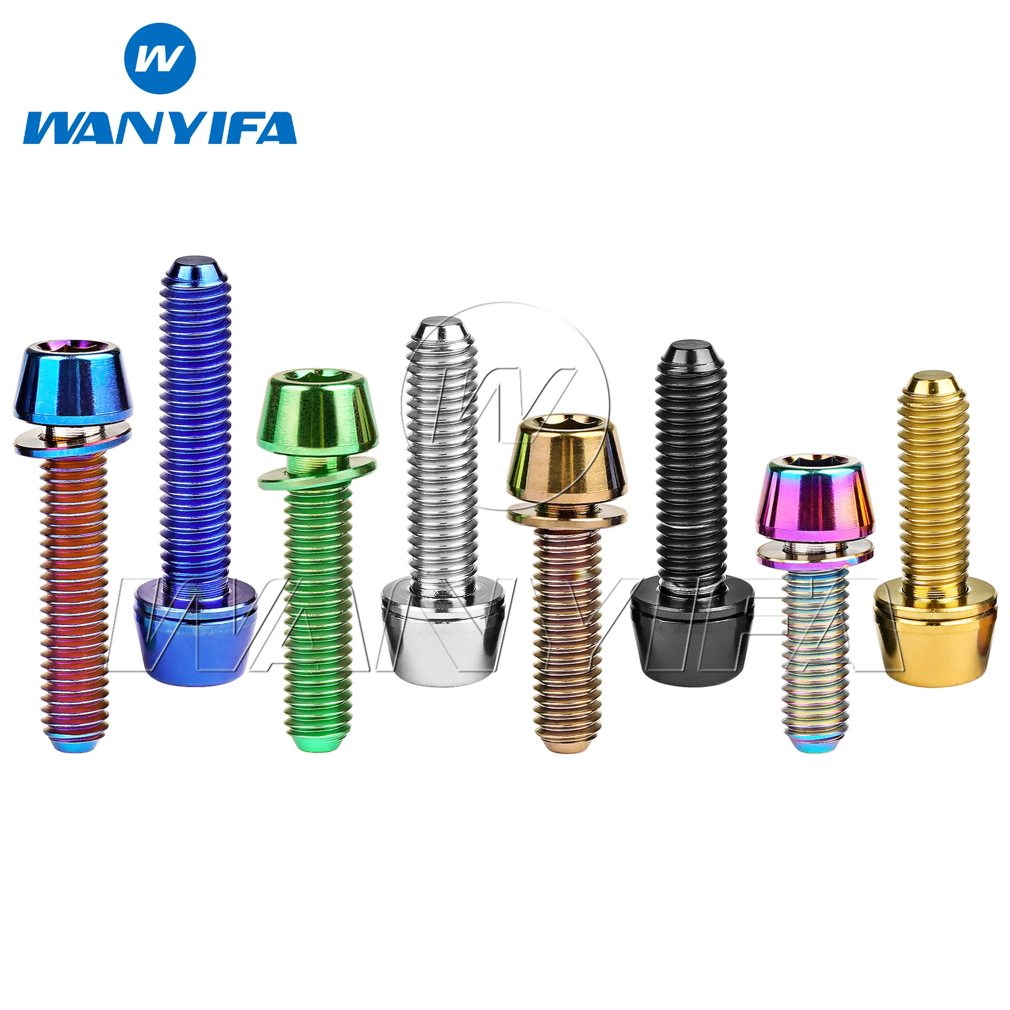 

Wanyifa Titanium Bolt M5/M6x16 18 20 25mm Taper Hex Head with Non-Shedding Washer Screw for Bicycle Stem Bike Crank Brake