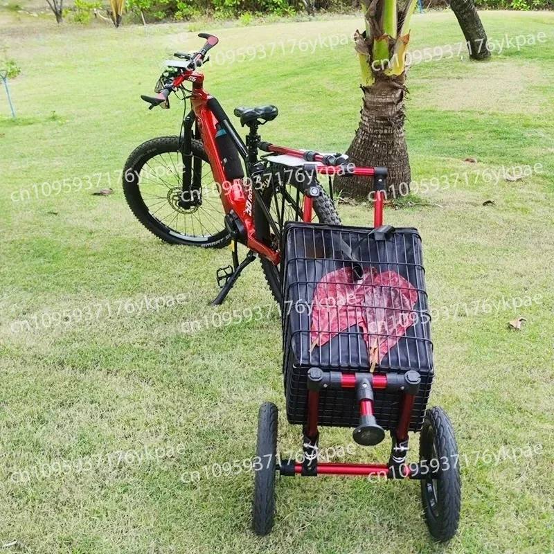 Bicycle Trailer Outdoor Camping Fishing Grocery Shopping Cart Cycling Camping Trolley Camper Cart Storage Trolley
