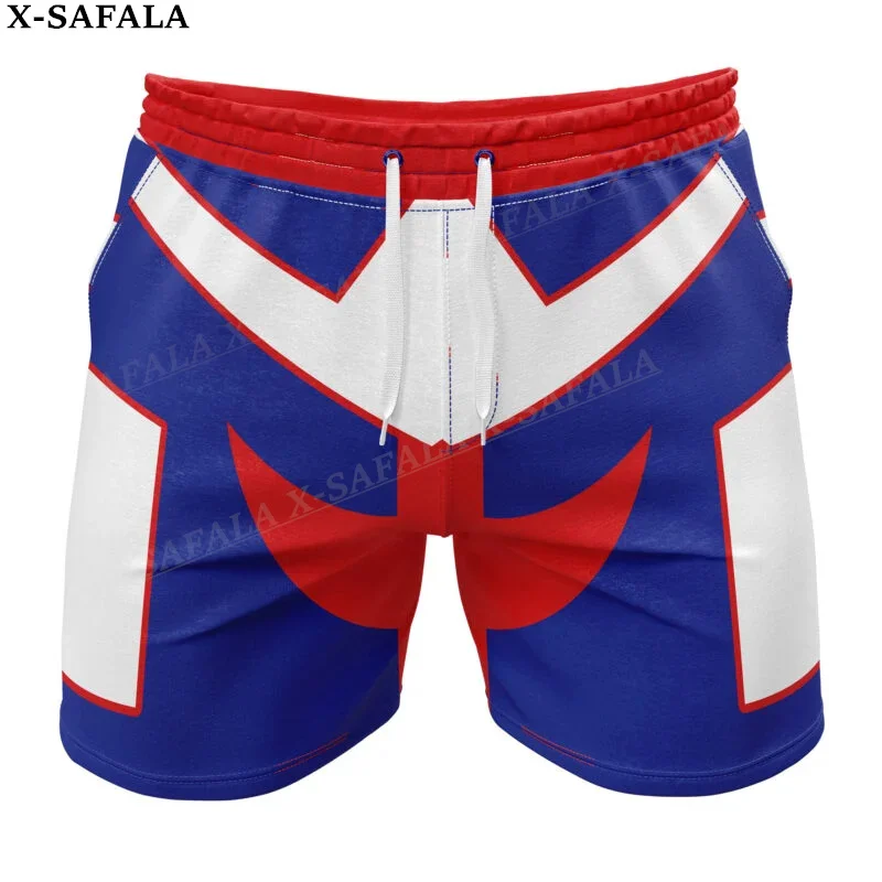 Anime All Might My Hero Academia 3D Print Mens BoardShorts Shorts Elastic Waist Shorts Summer Beach Harajuku Casual Drawstring-1