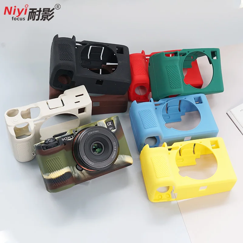 Silicone Camera Body Protective Skin Case For Sony A7C II A7CR Shockproof Fall-Proof Anti-Slip Smooth Touch Digital Camera Cover