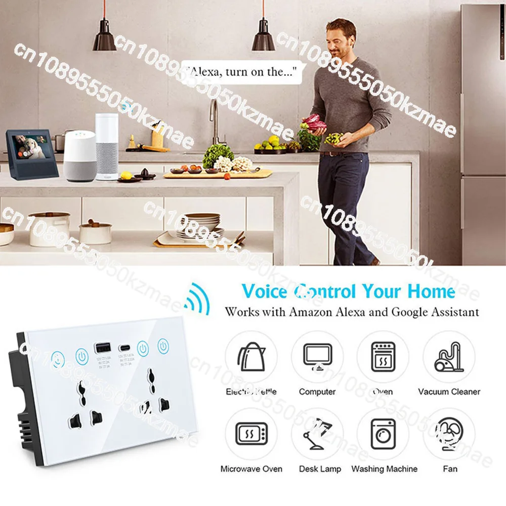 Graffiti WIFI smart socket Zigbee switch 147 size smart socket power statistics remote control