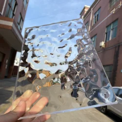 Transparent Medium Water Ripple Acrylic Sheet, 2 PCs, 10mm Thickness