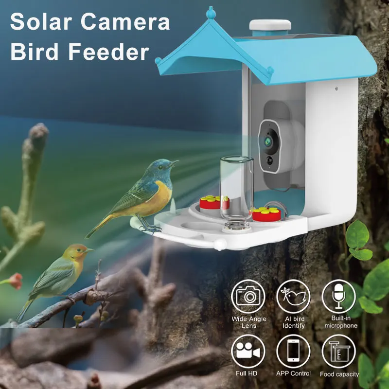 Outdoor Spring Hanging Automatic Bird Camera Feeder Battery