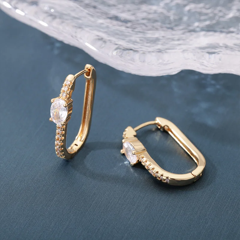 

Stainless Steel Square Circle Earrings For Women Girls 2024 Cubic Zircon Hoop Earrings Trendy Aesthetic Jewelry Wedding Gift