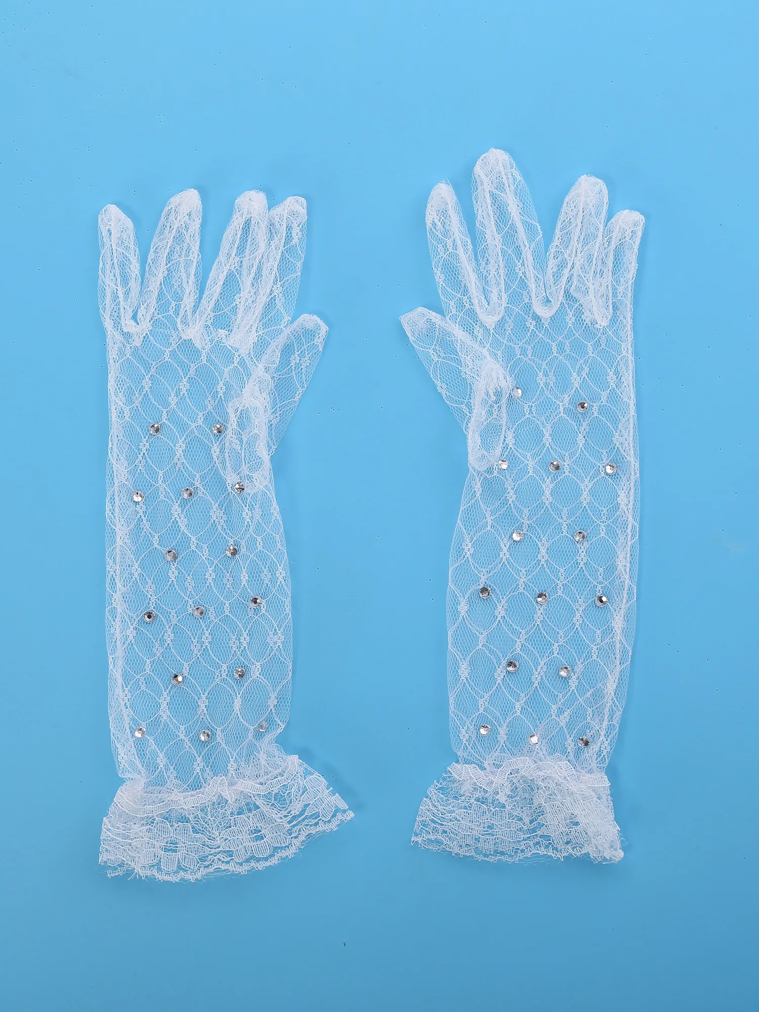 Children Princess Gloves for Girls Festival Elegant Lace Long Gloves Roleplay Costume Theme Party Accessory Performance Mittens