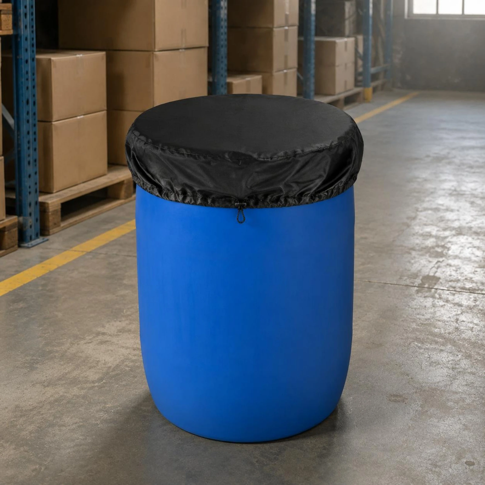 

Round Barrel Cover Elasticized Rim Fitted Barrel Cover Round Drum Lid Protector Oxford Cloth Outdoor Storage Drawstring Closure