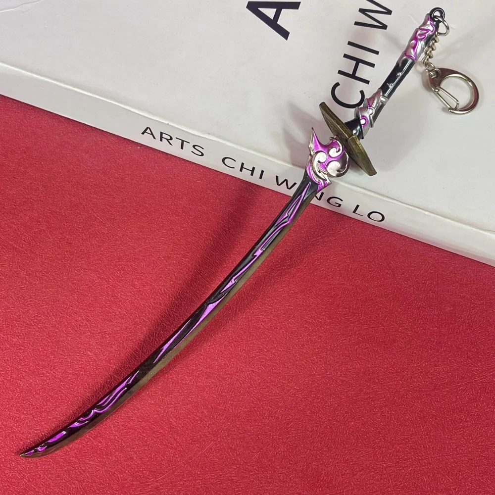 8.6inch Genshin Katana Real Size Japanese Katana Raiden Shogun Ninja Knife Metal Damascus Sword Anime Original Samurai Sabre Toy
