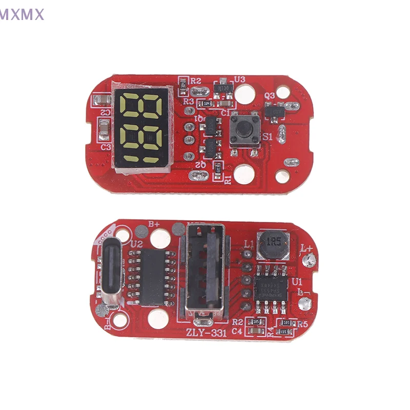 Placa de controlador PCB de pantalla de potencia 0-100, 2 uds., para linterna, luz de pesca, carga tipo C, piezas de reparación de faros DIY