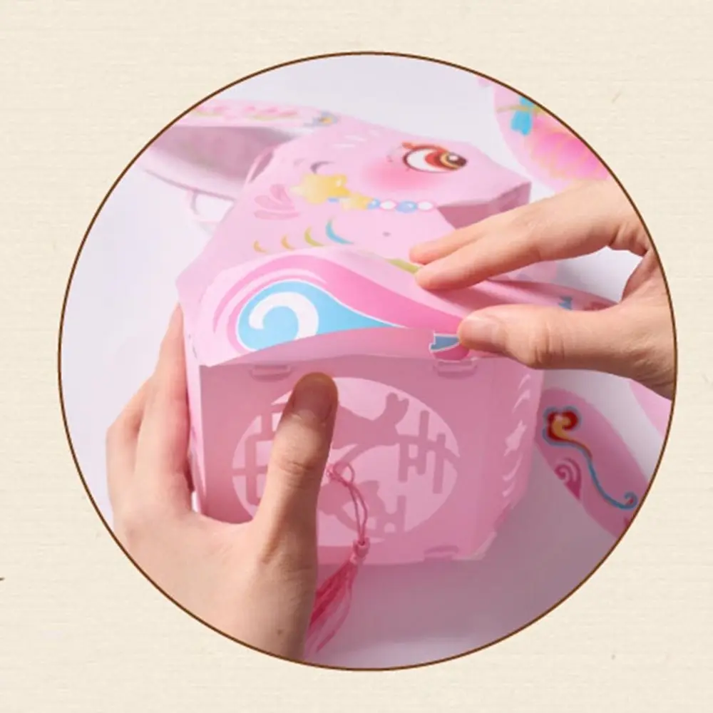 

Paper Chinese Rabbit Lantern Cartoon Handmade Handheld Rabbit Lantern Glowing DIY Material Package Mid-Autumn Festival Lantern