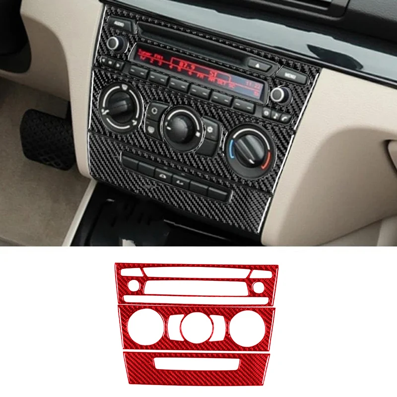 

For BMW 1 Series E81 E82 E87 E88 2008-2013 CD Carbon Fiber Car Center Console Volume Mode Button Frame Cover Trim Interior Acce
