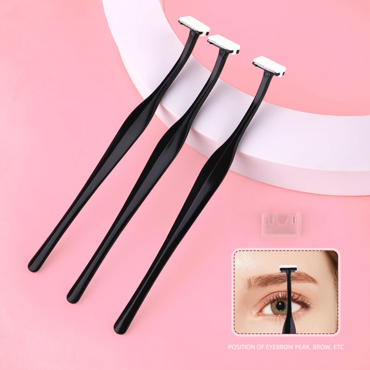 3 Eyebrow Shaver Sets, T-Shaped Stainless Steel Safety Eyebrow Shaver, Cosmetic Tools, Eyebrow Care and Shaving.