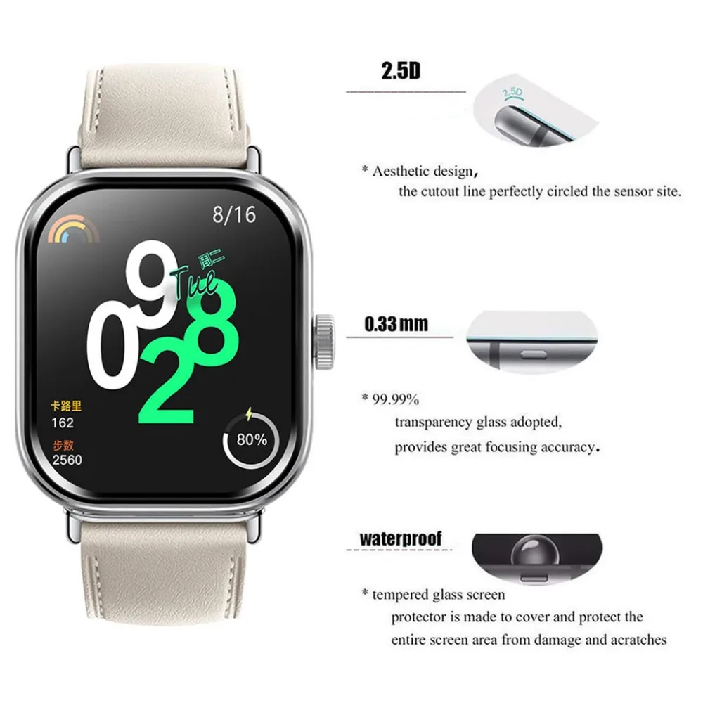 Tempered Glass and PMMA Screen Protector for Redmi Watch 4 Anti-Scratch cover