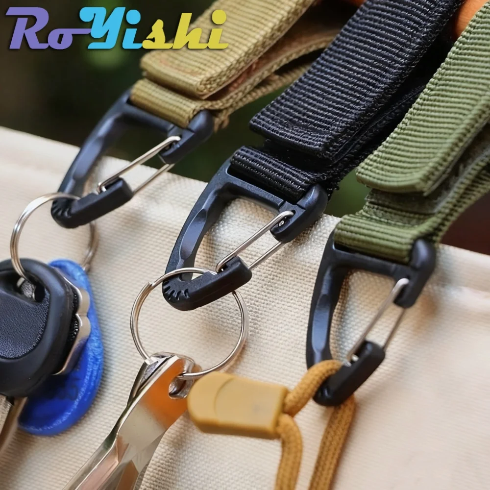 5-100 Pcs Plastic Triangle Carabiner Spring Quickdraws Buckles Clip Hook Keychain Backpack Camping Hiking Outdoor Accessories