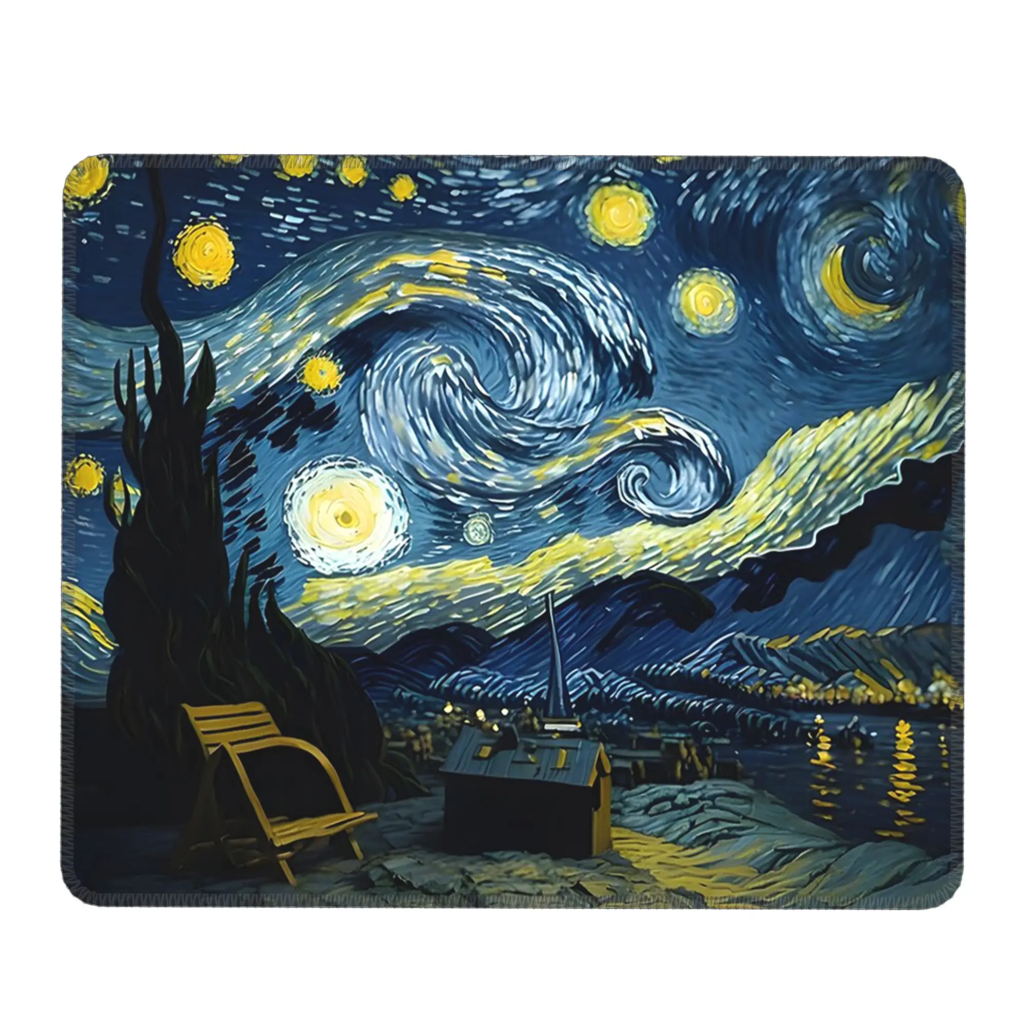 Van Gogh Art Starry Night Design Mouse Pad Computer Keyboard Mouse Mat Gaming PC Laptop Desk Mat Office Accessories Table Mats