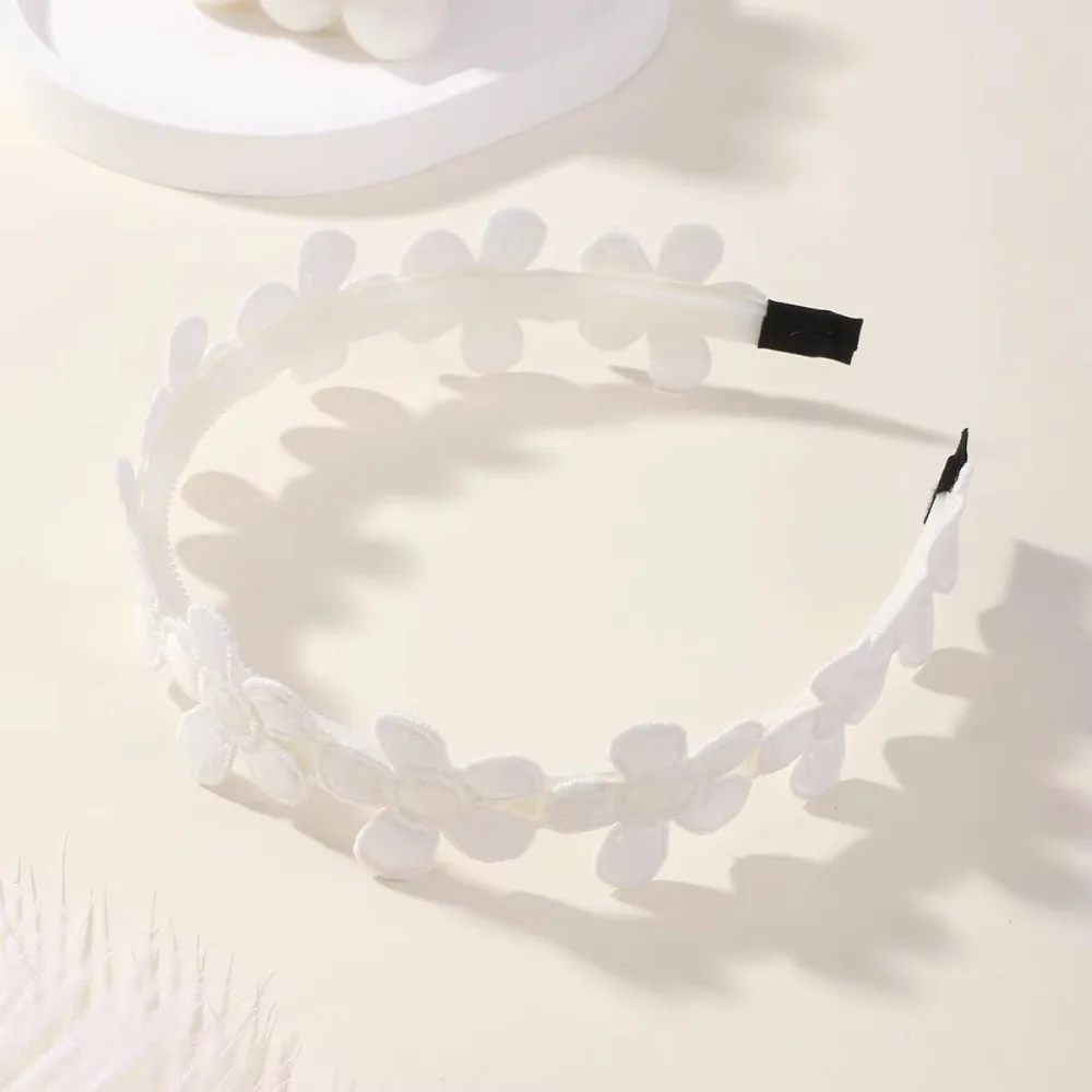 

1PCS New Solid Embroidery Girls Flower Headband Birthday Wedding Party Boho Party Hair Accessories Hair Accessories​